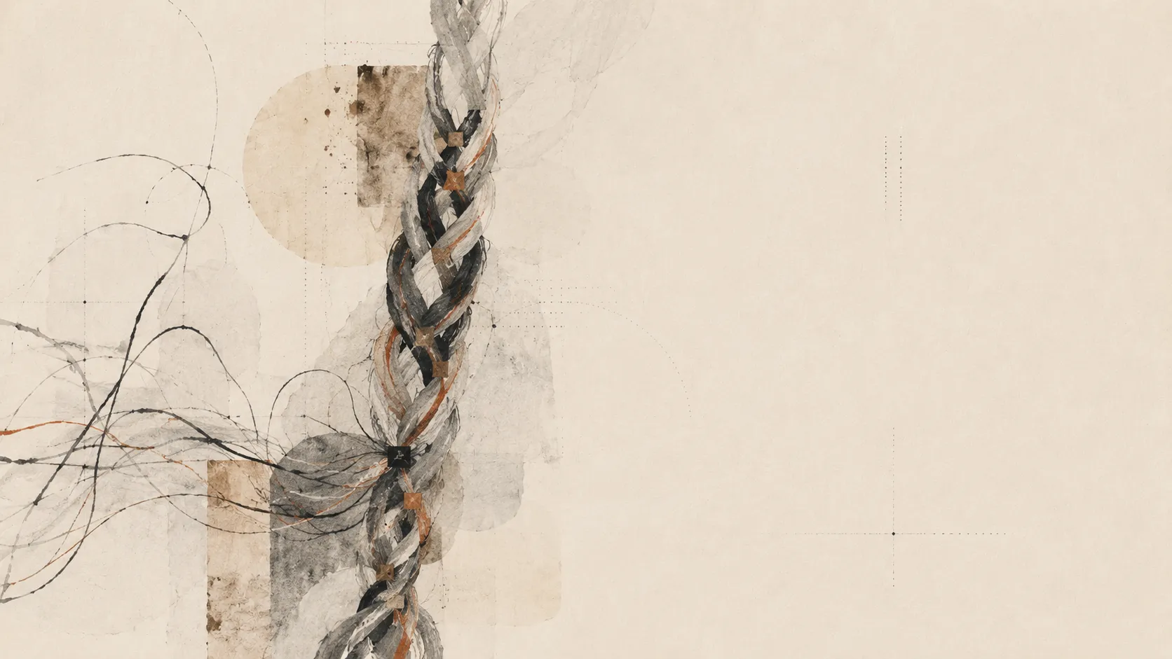 PlanWeave poster — woven paths flowing from a map into ordered task blocks